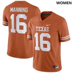 Women's Texas Longhorns #16 Arch Manning Orange Nike NIL College Football Jersey 858777-823