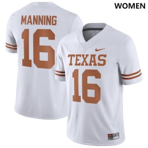 Women's Texas Longhorns #16 Arch Manning White Nike NIL College Football Jersey 154664-316