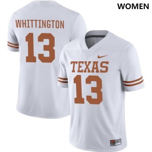 Women's Texas Longhorns #13 Jordan Whittington White Nike NIL College Football Jersey 969476-972