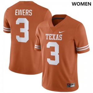 Women's Texas Longhorns #3 Quinn Ewers Orange Nike NIL College Football Jersey 570820-193