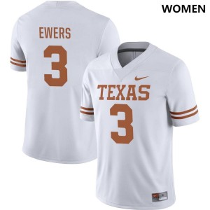 Women's Texas Longhorns #3 Quinn Ewers White Nike NIL College Football Jersey 120950-911