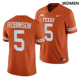 Women's Texas Longhorns #5 Bijan Robinson Orange Nike NIL College Football Jersey 901633-352