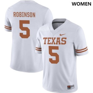 Women's Texas Longhorns #5 Bijan Robinson White Nike NIL College Football Jersey 943360-512
