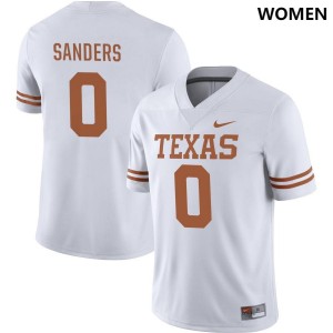 Women's Texas Longhorns #0 Ja'Tavion Sanders White Nike NIL College Football Jersey 689234-961