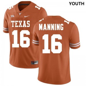 Youth Texas Longhorns #16 Arch Manning Orange Limited College Jersey 608005-297