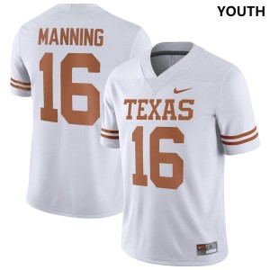 Youth Texas Longhorns #16 Arch Manning White Nike NIL College Football Jersey 903937-563
