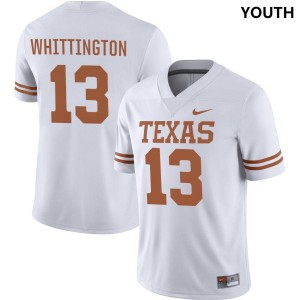 Youth Texas Longhorns #13 Jordan Whittington White Nike NIL College Football Jersey 613437-814