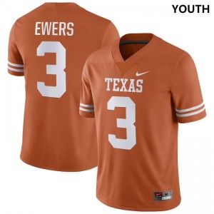 Youth Texas Longhorns #3 Quinn Ewers Orange Nike NIL College Football Jersey 912151-459