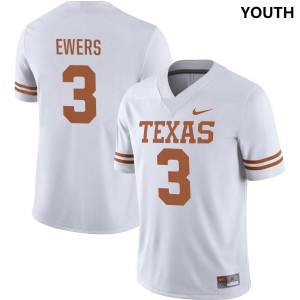 Youth Texas Longhorns #3 Quinn Ewers White Nike NIL College Football Jersey 403489-577