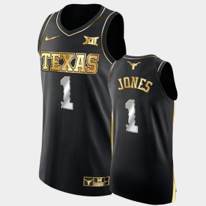 Men's Texas Longhorns #1 Andrew Jones Black Golden Authentic College Basketball Jersey 306500-716