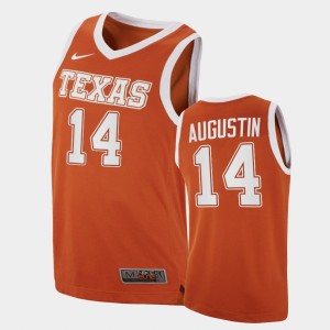 Men's Texas Longhorns #14 D.J. Augustin Orange College Basketball Replica Jersey 947135-290