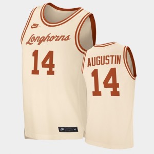 Men's Texas Longhorns #14 D.J. Augustin Cream Replica Retro Limited Jersey 157302-373