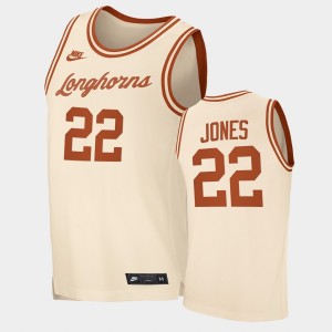 Men's Texas Longhorns #22 Kai Jones Cream Replica Retro Limited Jersey 406392-752