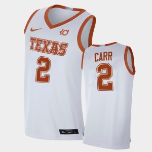 Men's Texas Longhorns #2 Marcus Carr White Alumni Player Limited 2021 Top Transfers Alumni Limited Jersey 714258-464
