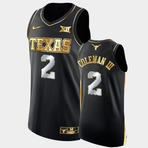 Men's Texas Longhorns #2 Matt Coleman III Black Golden Authentic College Basketball Jersey 952989-537