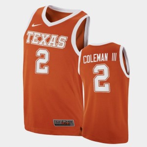 Men's Texas Longhorns #2 Matt Coleman III Orange College Basketball Replica Jersey 767459-201