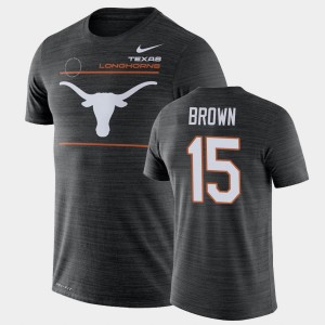 Men's Texas Longhorns #15 Chris Brown Black Performance 2021 Sideline Velocity T-Shirt 368841-945