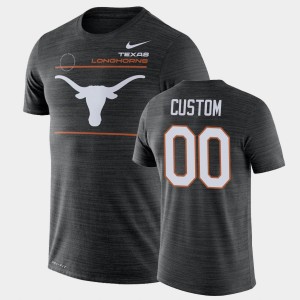 Men's Texas Longhorns #00 Custom Black Performance 2021 Sideline Velocity T-Shirt 877943-139