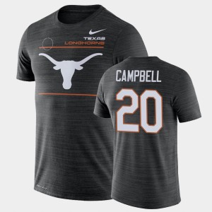 Men's Texas Longhorns #20 Earl Campbell Black Performance 2021 Sideline Velocity T-Shirt 197584-229