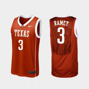 Men's Texas Longhorns #3 Courtney Ramey Burnt Orange College Basketball Replica Jersey 679780-320