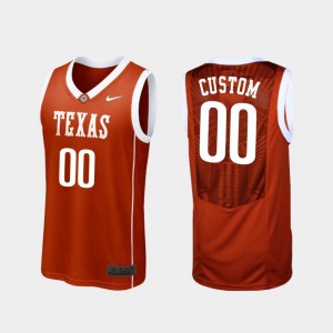 Men's Texas Longhorns #00 Custom Burnt Orange College Basketball Replica Jersey 770844-436