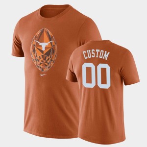 Men's Texas Longhorns #00 Custom Texas Orange Legend Football Icon T-Shirt 123456-129