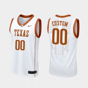 Men's Texas Longhorns #00 Custom White College Basketball Replica Jersey 612945-568