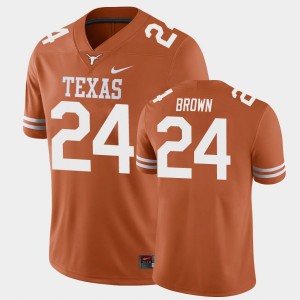 Men's Texas Longhorns #24 Derrian Brown Texas Orange Game College Football Jersey 690562-849