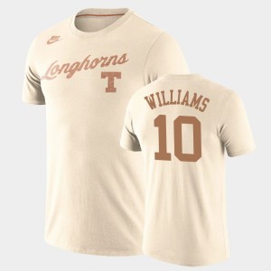 Men's Texas Longhorns #10 Donovan Williams Cream Tri-Blend Retro Basketball T-Shirt 867685-854