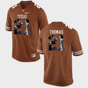 Men's Texas Longhorns #21 Duke Thomas Brunt Orange Pictorial Fashion Jersey 616241-590