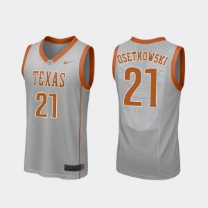 Men's Texas Longhorns #21 Dylan Osetkowski Gray College Basketball Replica Jersey 157637-947