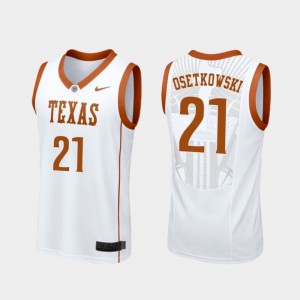 Men's Texas Longhorns #21 Dylan Osetkowski White College Basketball Replica Jersey 562424-418