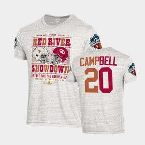 Men's Texas Longhorns #20 Earl Campbell White Matchup 2021 Red River Showdown T-Shirt 156038-385