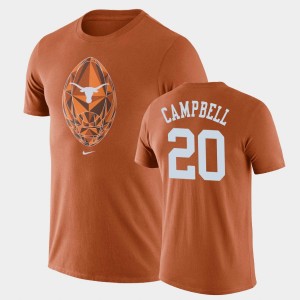 Men's Texas Longhorns #20 Earl Campbell Texas Orange Legend Football Icon T-Shirt 762710-199