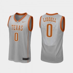 Men's Texas Longhorns #0 Gerald Liddell Gray College Basketball Replica Jersey 770779-180