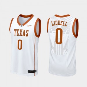 Men's Texas Longhorns #0 Gerald Liddell White College Basketball Replica Jersey 225118-274