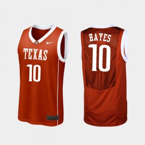 Men's Texas Longhorns #10 Jaxson Hayes Burnt Orange College Basketball Replica Jersey 607020-449
