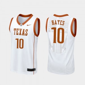 Men's Texas Longhorns #10 Jaxson Hayes White College Basketball Replica Jersey 381546-689