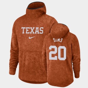 Men's Texas Longhorns #20 Jericho Sims Texas Orange Pullover Team Logo Basketball Spotlight Hoodie 732205-213