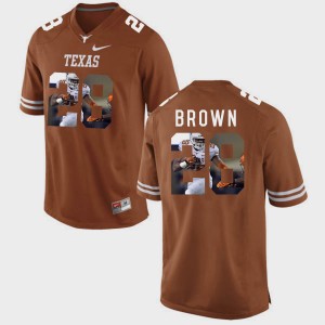 Men's Texas Longhorns #28 Malcolm Brown Brunt Orange Pictorial Fashion Jersey 439881-293