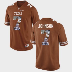 Men's Texas Longhorns #7 Marcus Johnson Brunt Orange Pictorial Fashion Jersey 667833-960