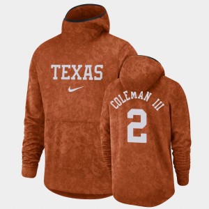 Men's Texas Longhorns #2 Matt Coleman III Texas Orange Pullover Team Logo Basketball Spotlight Hoodie 556736-325
