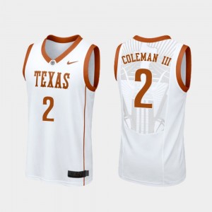 Men's Texas Longhorns #2 Matt Coleman III White College Basketball Replica Jersey 641236-859