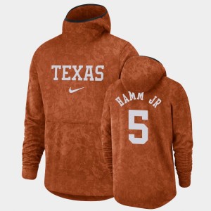 Men's Texas Longhorns #5 Royce Hamm Jr. Texas Orange Pullover Team Logo Basketball Spotlight Hoodie 661729-476