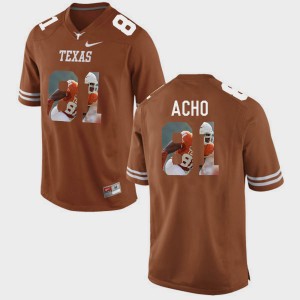 Men's Texas Longhorns #81 Sam Acho Brunt Orange Pictorial Fashion Jersey 112990-807