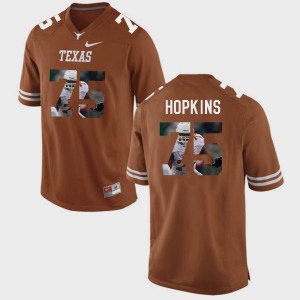 Men's Texas Longhorns #75 Trey Hopkins Brunt Orange Pictorial Fashion Jersey 589451-327