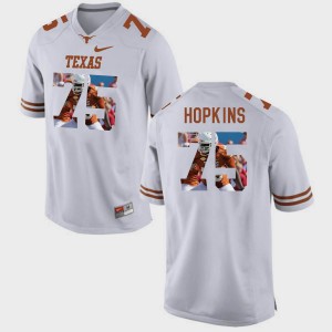 Men's Texas Longhorns #75 Trey Hopkins White Pictorial Fashion Jersey 557110-450