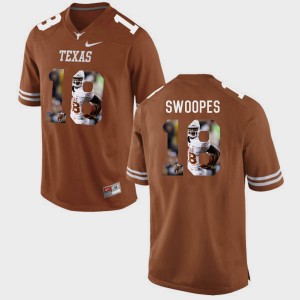 Men's Texas Longhorns #18 Tyrone Swoopes Brunt Orange Pictorial Fashion Jersey 476940-149