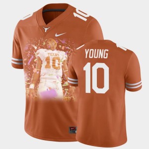 Men's Texas Longhorns #10 Vince Young Orange Player Portrait Win Over USC in Rose Bowl Player Pictorial Jersey 297207-249