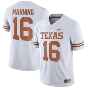 Men's Texas Longhorns #16 Arch Manning White Nike NIL College Football Jersey 706779-509